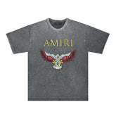 Amiri Washed Distressed T Shirt Printed Trendy Pure Cotton